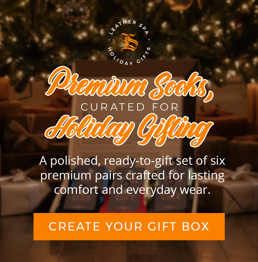 Premium Socks, curated for Holiday Gifting. A polished, ready-to-gift set of six premium pairs crafted for lasting comfort and everyday wear.